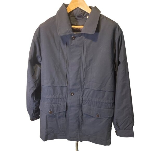 London Fog Limited Edition Navy Mid Length Full Zip Jacket Sz M - Picture 1 of 7